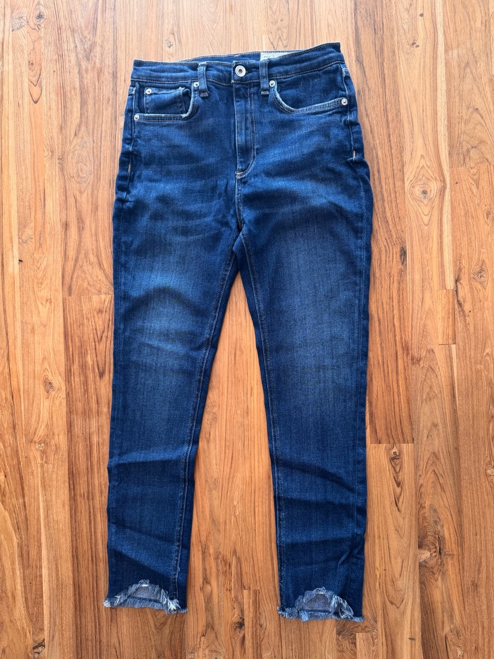 Rag & Bone Jeans Women’s 27 High Rise Ankle Skinny Raw Uneven Hem